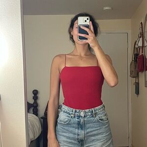 H&M Red Spaghetti Strap Bodysuit